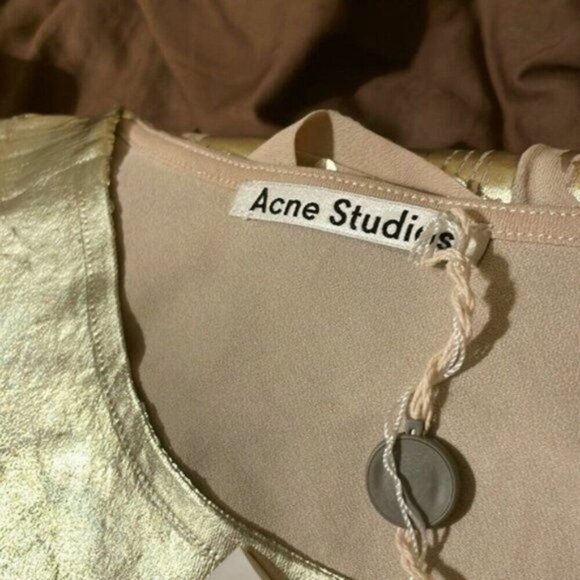 Acne metallic long sleeve tee gold M - Picture 6 of 7
